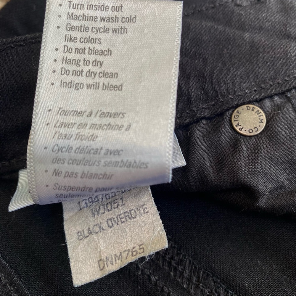 Paige Verdugo Ultra Skinny Overdye Jeans in Black, Size 30 - Picture 10 of 10
